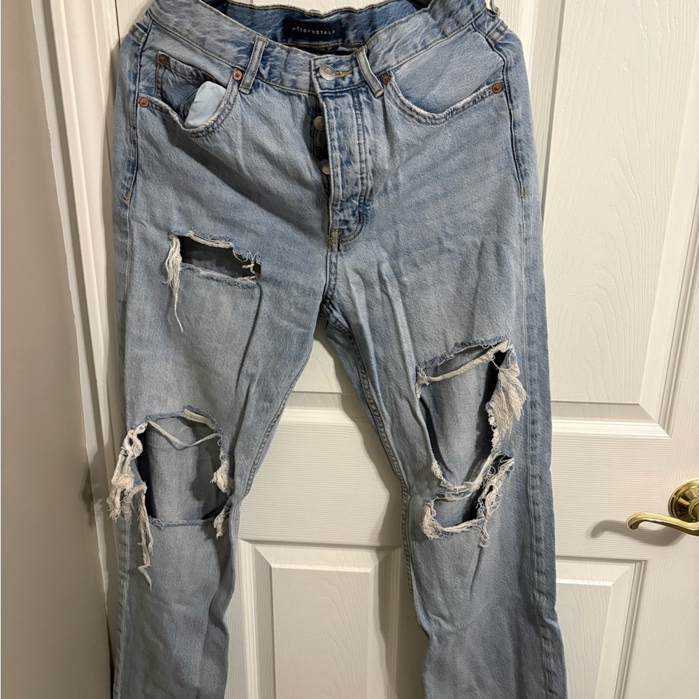 Aeropostale Ripped Light Blue Jeans